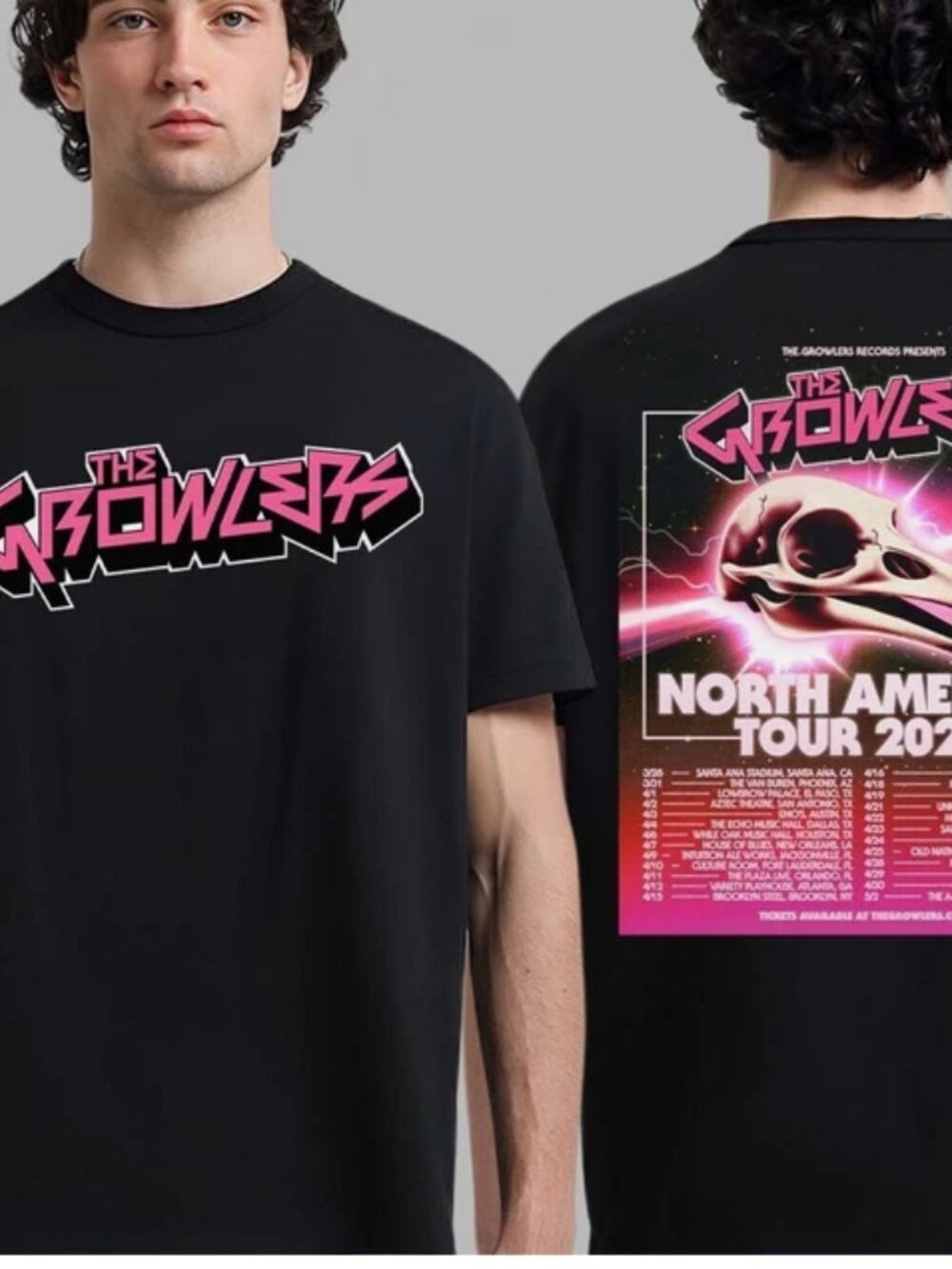 The Growlers North America Tour 2026 City Dates Two Sided T-Shirt